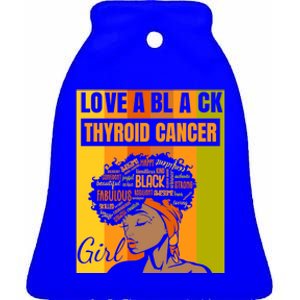 Black Independence Day Love A Black Thyroid Cancer Gift Ceramic Bell Ornament