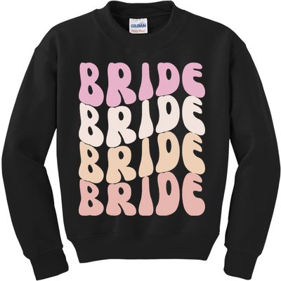 Bride I Do Crew Retro Bachelorette Party Bride Bridesmaids Kids Sweatshirt
