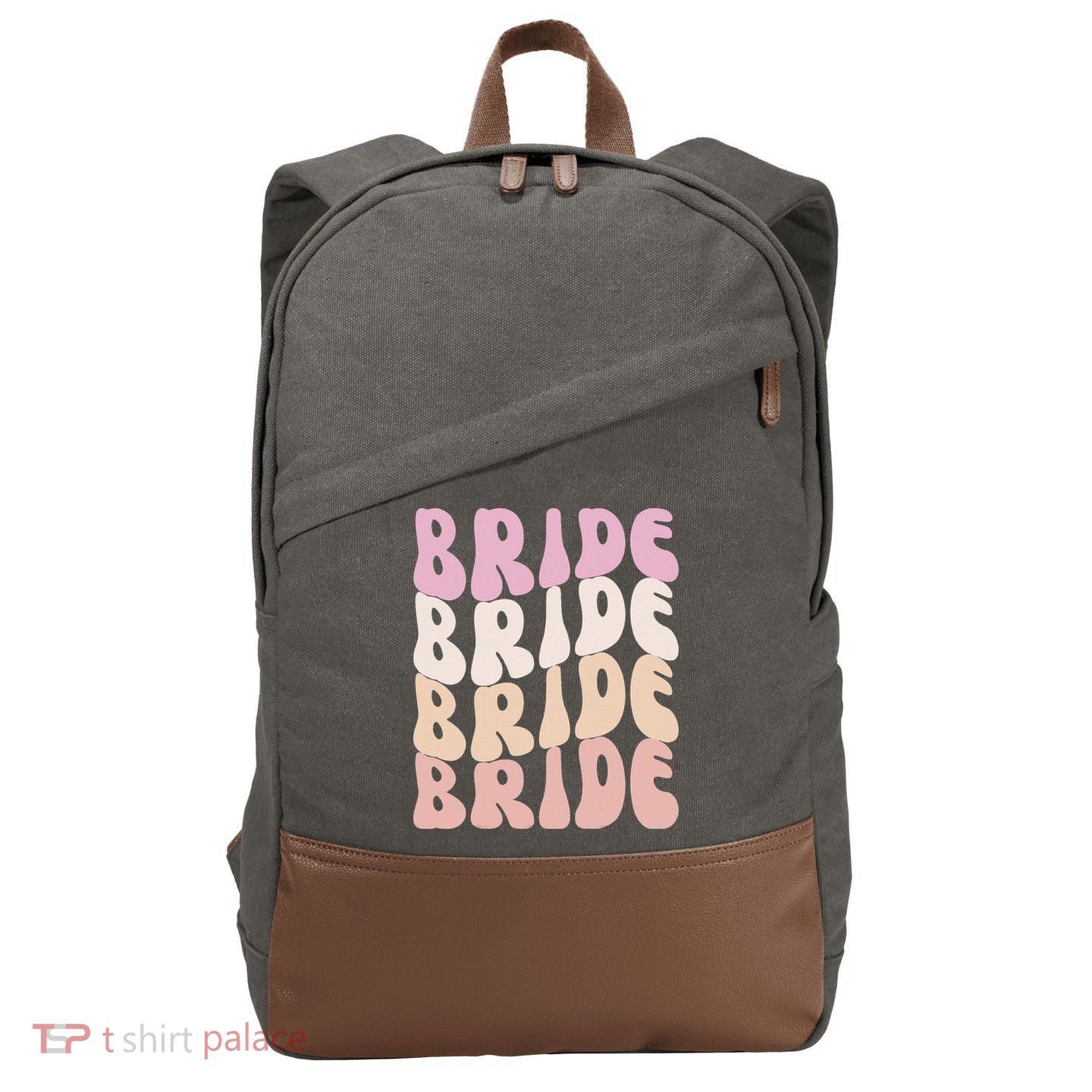 Bride I Do Crew Retro Bachelorette Party Bride Bridesmaids Cotton Canvas Backpack