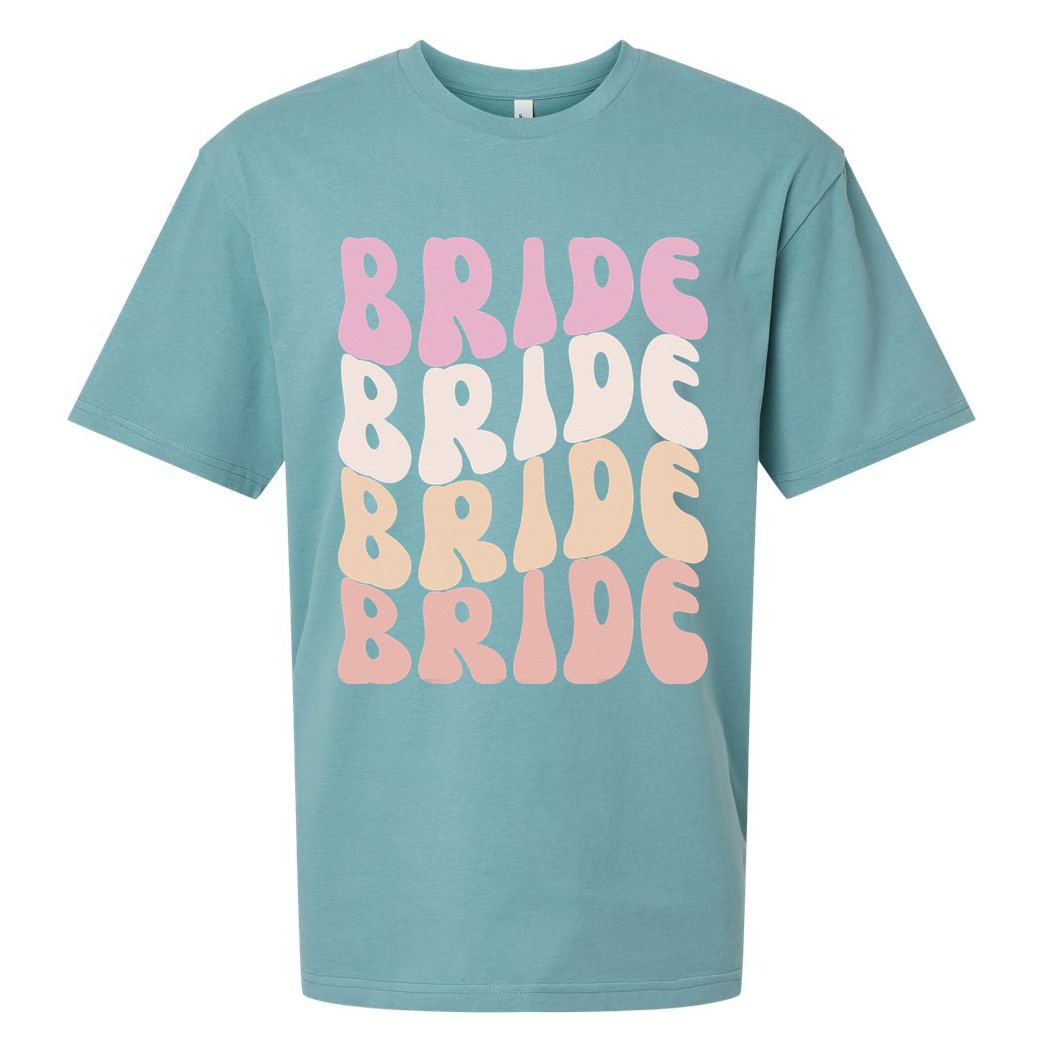 Bride I Do Crew Retro Bachelorette Party Bride Bridesmaids Sueded Cloud Jersey T-Shirt