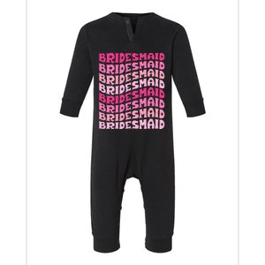 Bridesmaid I Do Crew Retro Bachelorette Party Bridesmaids Infant Fleece One Piece