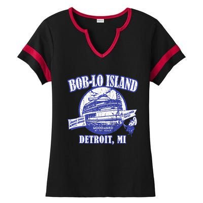 Boblo Island Detroit Michigan Ladies Halftime Notch Neck Tee