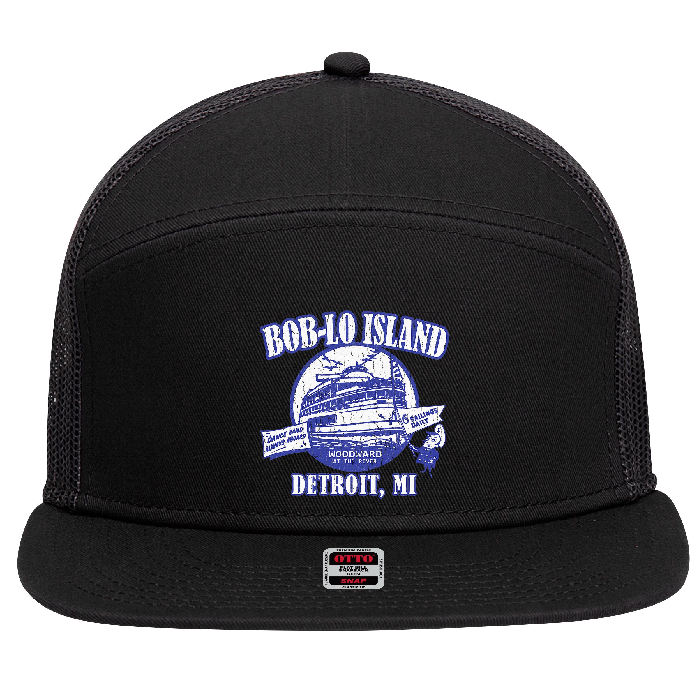Boblo Island Detroit Michigan 7 Panel Mesh Trucker Snapback Hat