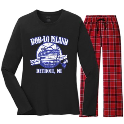 Boblo Island Detroit Michigan Women's Long Sleeve Flannel Pajama Set 