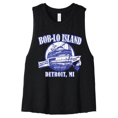 Boblo Island Detroit Michigan Women's Racerback Cropped Tank