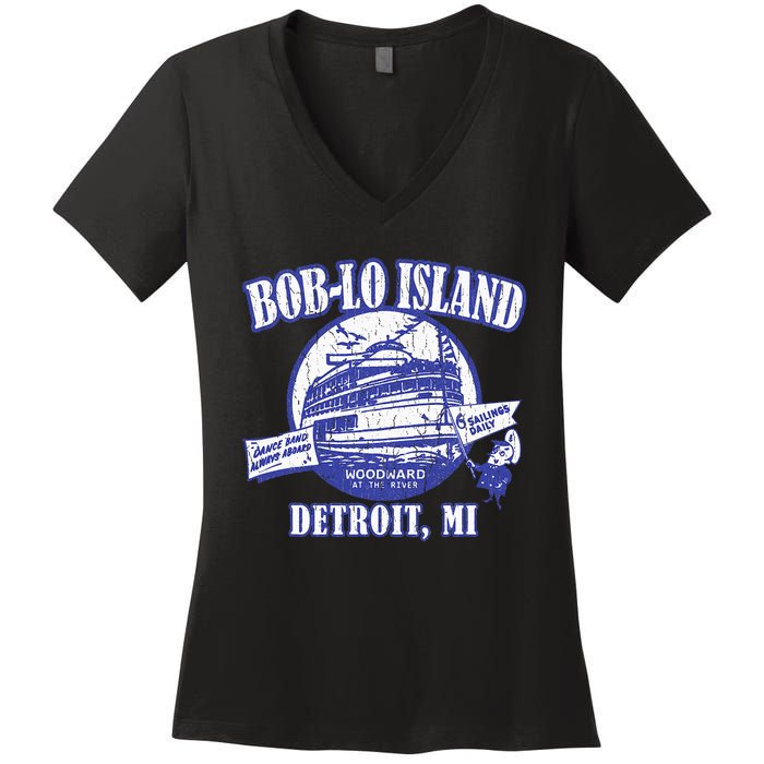 Boblo Island Detroit Michigan Women's V-Neck T-Shirt