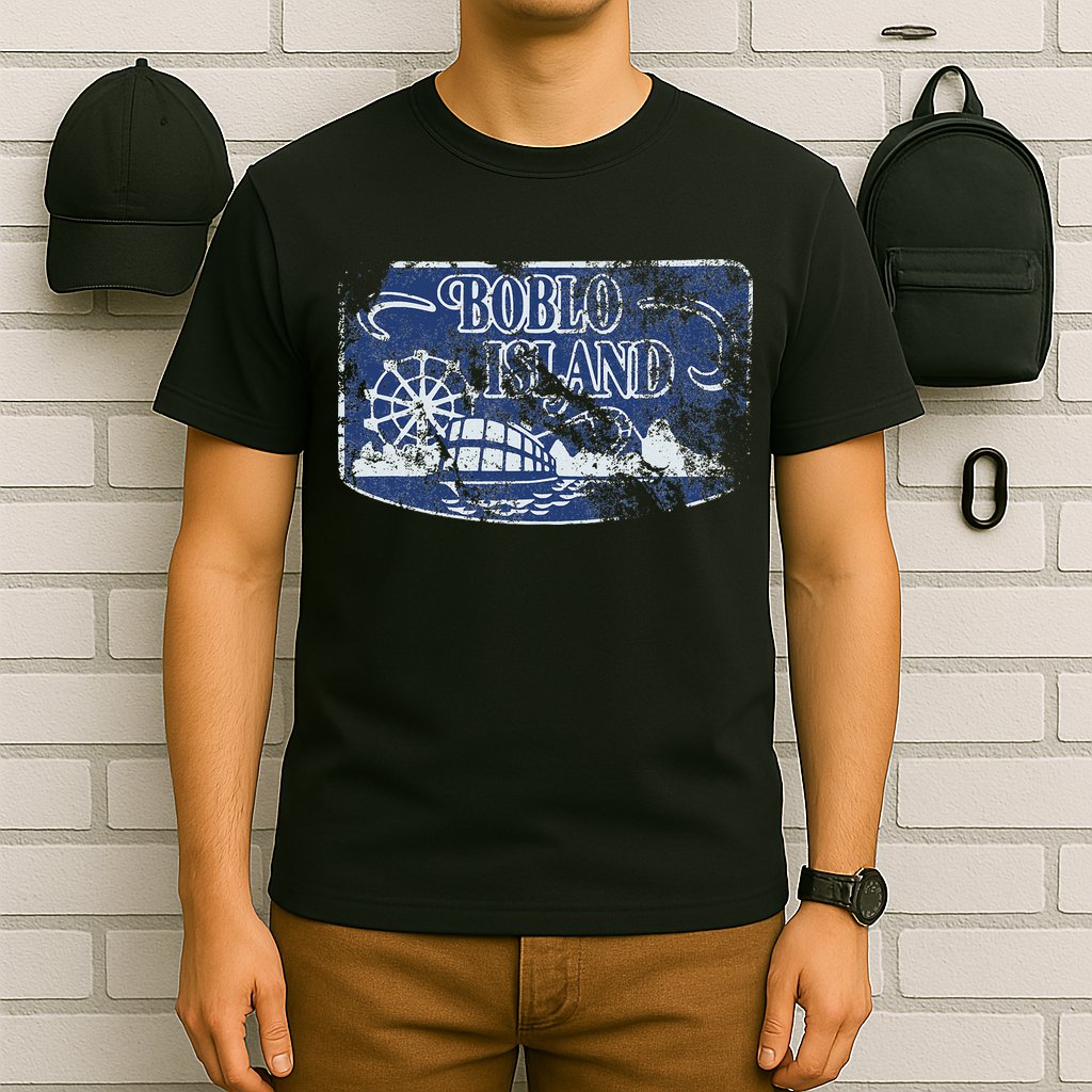 Boblo Island Detroit Vintage Distressed Worn Look T-Shirt