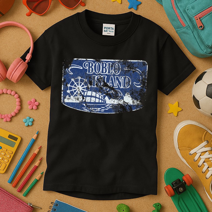 Boblo Island Detroit Vintage Distressed Worn Look Kids T-Shirt