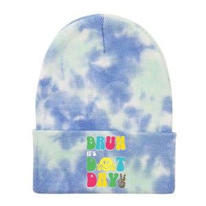 Bruh ItS Dot Daybruh Happy Dot Day Funny Teachers Tie Dye 12in Knit Beanie