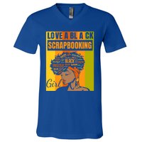 Black Independence Day Gift Love A Black Scrapbooking Gift V-Neck T-Shirt