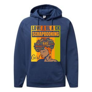 Black Independence Day Gift Love A Black Scrapbooking Gift Performance Fleece Hoodie