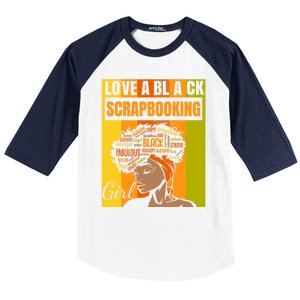 Black Independence Day Gift Love A Black Scrapbooking Gift Baseball Sleeve Shirt