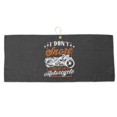 Biker I DonT Snore I Dream IM A Motorcycle Large Microfiber Waffle Golf Towel