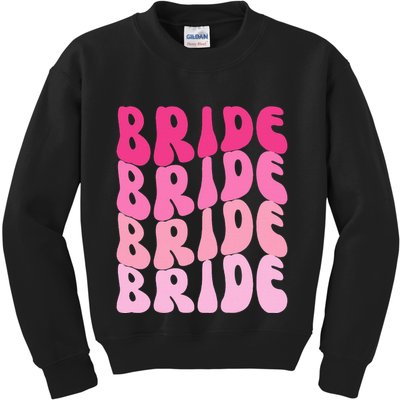 Bride I Do Crew Retro Bachelorette Party Bride Bridesmaids Kids Sweatshirt