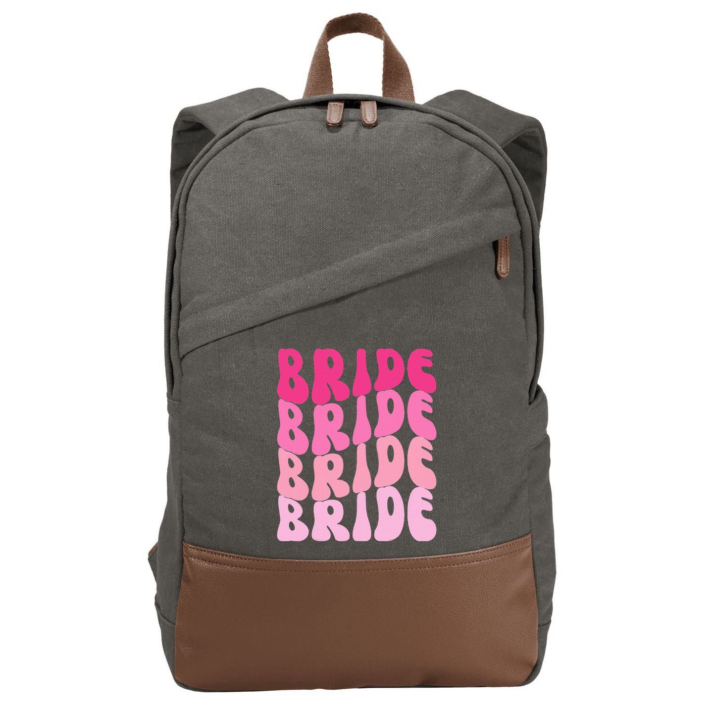 Bride I Do Crew Retro Bachelorette Party Bride Bridesmaids Cotton Canvas Backpack