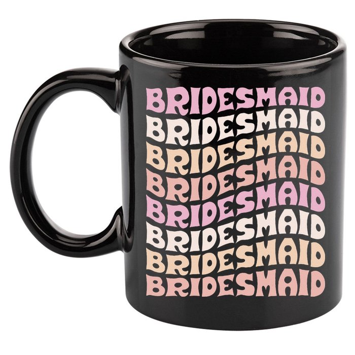 Bridesmaid I Do Crew Retro Bachelorette Party Bridesmaids 11oz C Handle Ceramic Mug