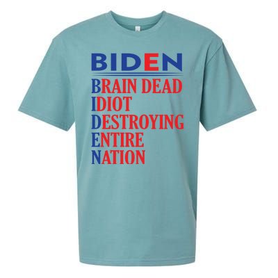 Braindead Idiot Destroying Entire Nation Biden Meme Trump 24 Sueded Cloud Jersey T-Shirt