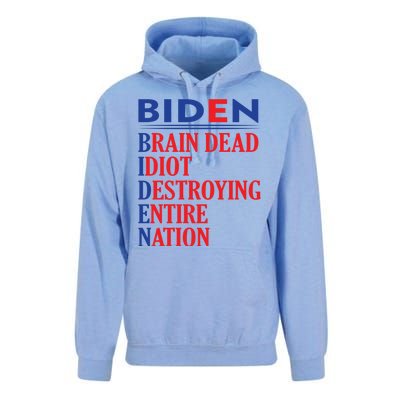 Braindead Idiot Destroying Entire Nation Biden Meme Trump 24 Unisex Surf Hoodie