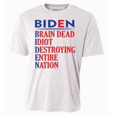 Braindead Idiot Destroying Entire Nation Biden Meme Trump 24 Cooling Performance Crew T-Shirt