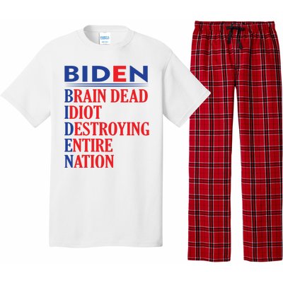 Braindead Idiot Destroying Entire Nation Biden Meme Trump 24 Pajama Set