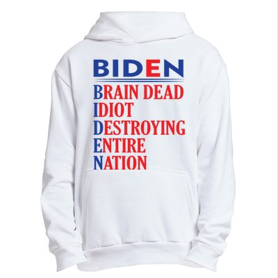 Braindead Idiot Destroying Entire Nation Biden Meme Trump 24 Urban Pullover Hoodie