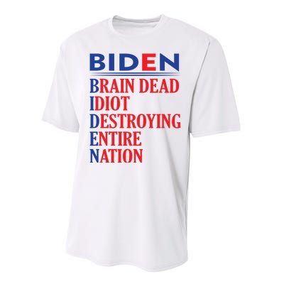 Braindead Idiot Destroying Entire Nation Biden Meme Trump 24 Performance Sprint T-Shirt