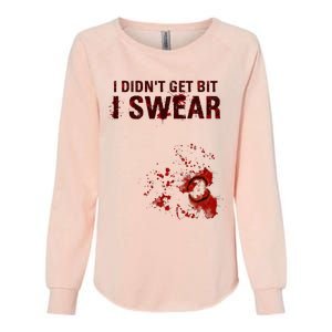 Bloody I DidnT Get Bit Funny Zombie Bite Halloween Womens California Wash Sweatshirt