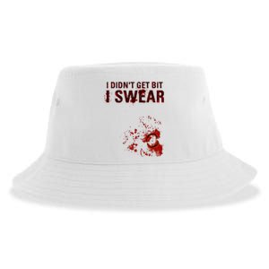 Bloody I DidnT Get Bit Funny Zombie Bite Halloween Sustainable Bucket Hat