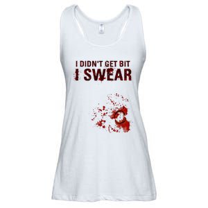 Bloody I DidnT Get Bit Funny Zombie Bite Halloween Ladies Essential Flowy Tank