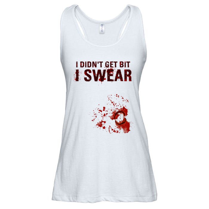 Bloody I DidnT Get Bit Funny Zombie Bite Halloween Ladies Essential Flowy Tank