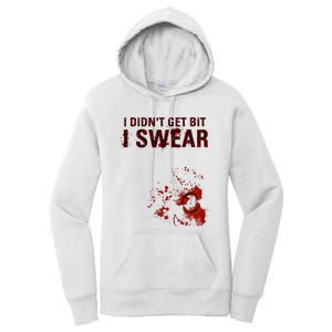 Bloody I DidnT Get Bit Funny Zombie Bite Halloween Women's Pullover Hoodie