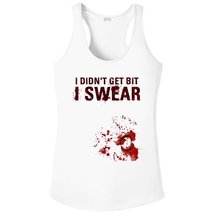 Bloody I DidnT Get Bit Funny Zombie Bite Halloween Ladies PosiCharge Competitor Racerback Tank