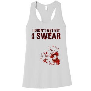 Bloody I DidnT Get Bit Funny Zombie Bite Halloween Women's Racerback Tank