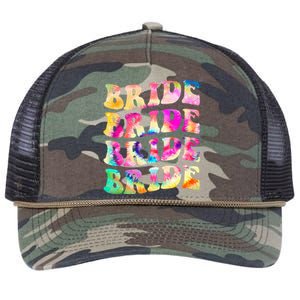 Bride I Do Crew Tie Dye Bachelorette Party Bride Bridesmaids Retro Rope Trucker Hat Cap