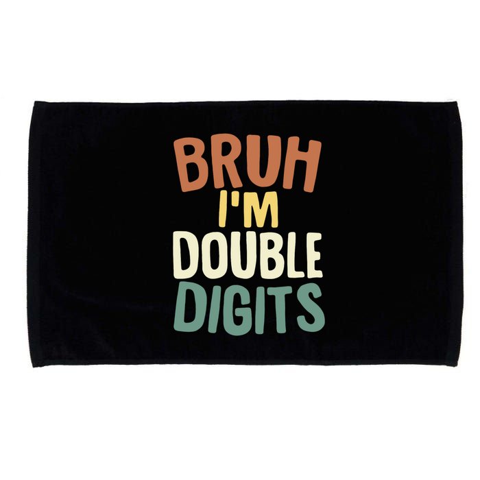 Bruh IM Double Digits 10 Year Old Vintage 10th Birthday Microfiber Hand Towel