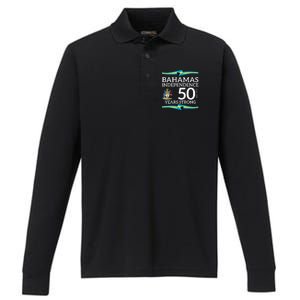 Bahamas Independence Day Bahamas 50th Celebration Performance Long Sleeve Polo