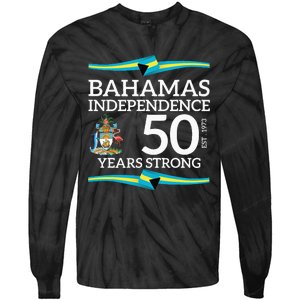 Bahamas Independence Day Bahamas 50th Celebration Tie-Dye Long Sleeve Shirt