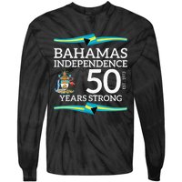 Bahamas Independence Day Bahamas 50th Celebration Tie-Dye Long Sleeve Shirt