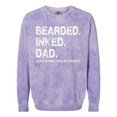 Bearded Inked Dad Like A Normal Dad Colorblast Crewneck Sweatshirt