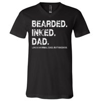 Bearded Inked Dad Like A Normal Dad V-Neck T-Shirt