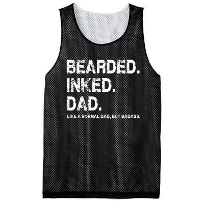 Bearded Inked Dad Like A Normal Dad Mesh Reversible Basketball Jersey Tank