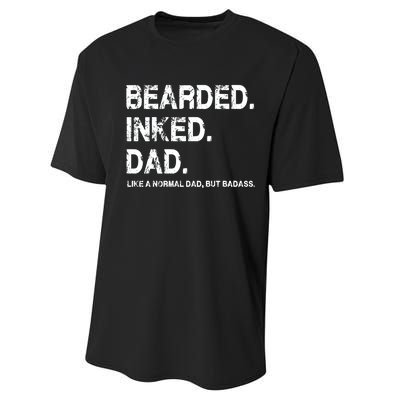 Bearded Inked Dad Like A Normal Dad Performance Sprint T-Shirt