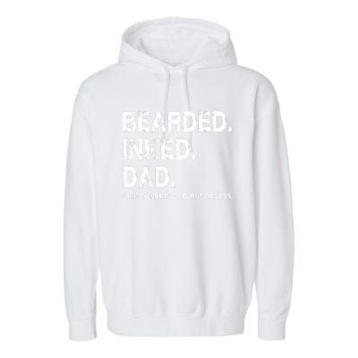 Bearded Inked Dad Like A Normal Dad Garment-Dyed Fleece Hoodie