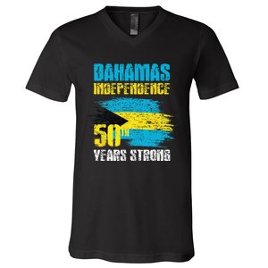 Bahamas Independence Day Bahamas 50th celebration V-Neck T-Shirt