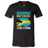 Bahamas Independence Day Bahamas 50th celebration V-Neck T-Shirt