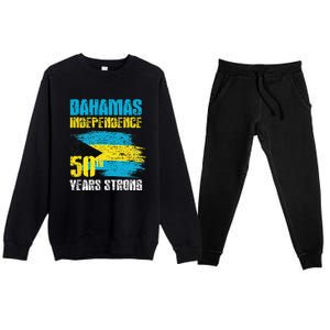 Bahamas Independence Day Bahamas 50th celebration Premium Crewneck Sweatsuit Set