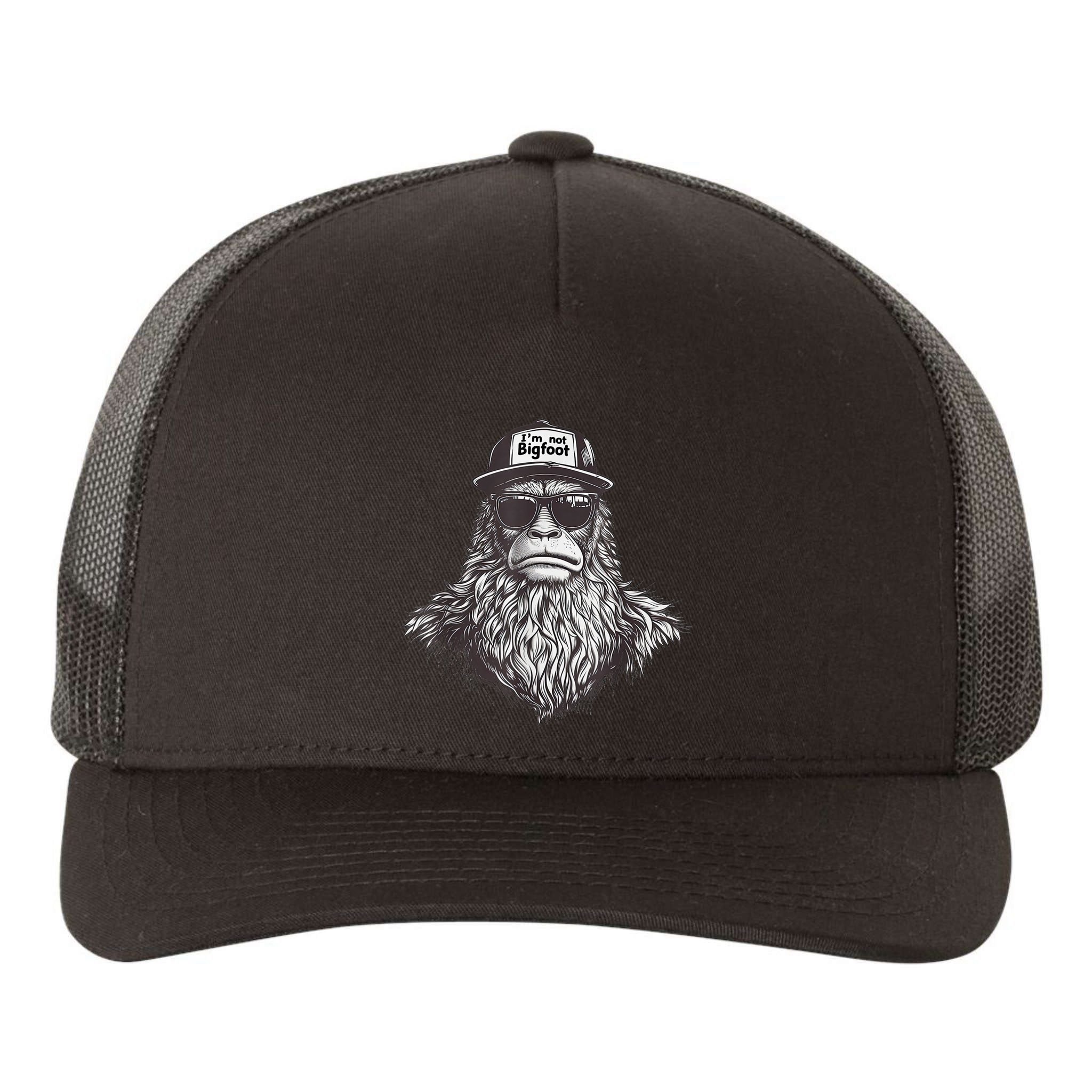 Bigfoot In Disguise Sunglasses Trucker Hat IM Not Sasquatch Yupoong Adult 5-Panel Trucker Hat