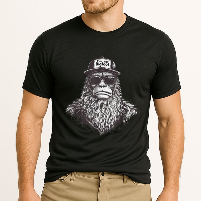 Bigfoot In Disguise Sunglasses Trucker Hat IM Not Sasquatch Cooling Performance Crew T-Shirt