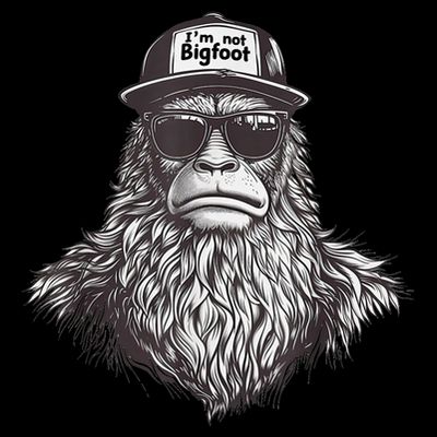 Bigfoot In Disguise Sunglasses Trucker Hat IM Not Sasquatch T-Shirt
