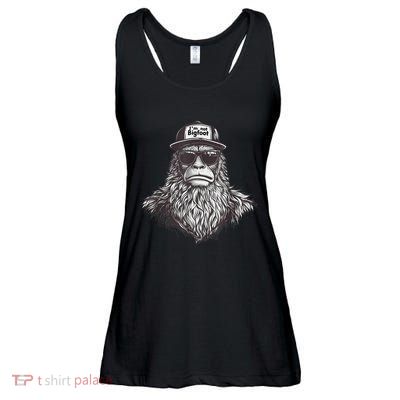 Bigfoot In Disguise Sunglasses Trucker Hat IM Not Sasquatch Ladies Essential Flowy Tank